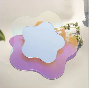 Iridescent Wall Mounted Acrylic Mirror Modern Multi Style Acrylic Decor Mirror Choose For Living Rom Hallway