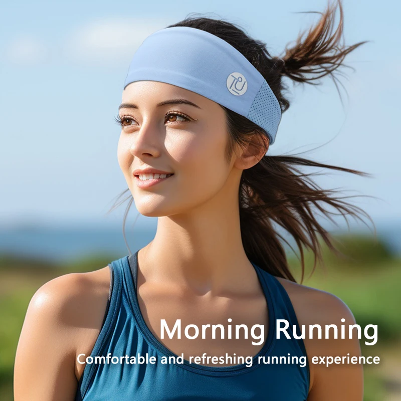 TU Unisex Breathable Protective Fitness Hair Band Polyester Hairband Gym Sweat Wick Men Headband Sport Women Exercise Head Band