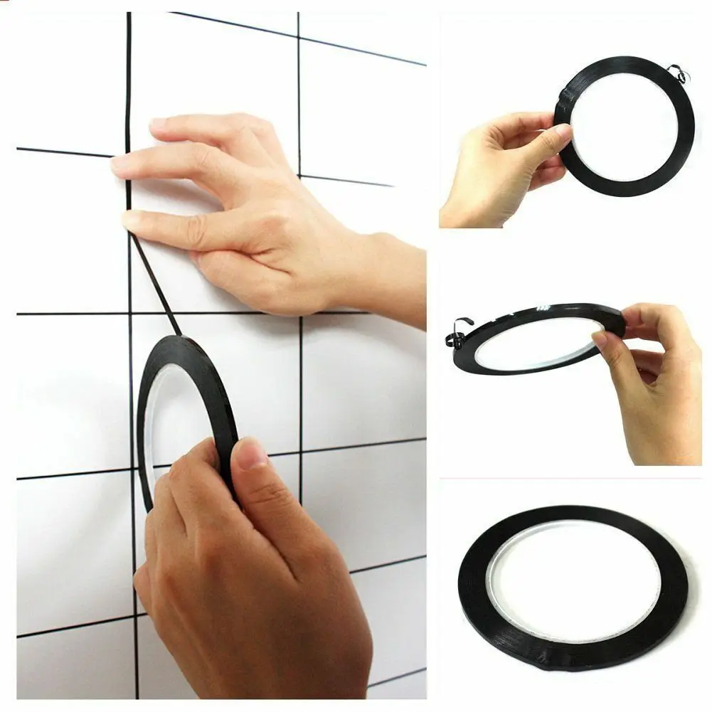 66m x 3mm Self Adhesive Whiteboard Grid Gridding Marking Tape Non Magnetic Black