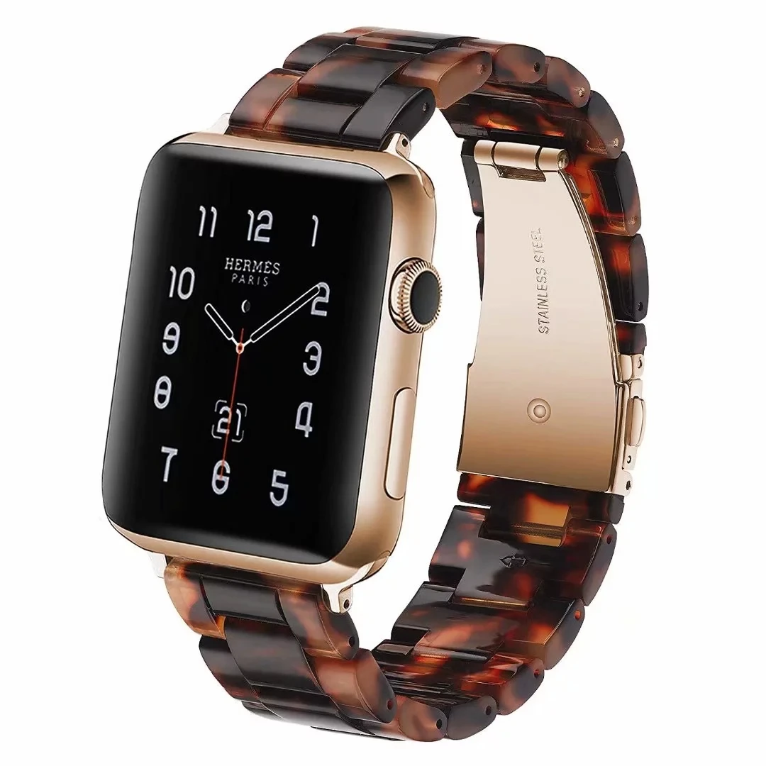 Tortoise Shell Resin Band Strap Replacement for Apple Watch Strap Watchbands for Apple Watch series 1/2/3/4/5