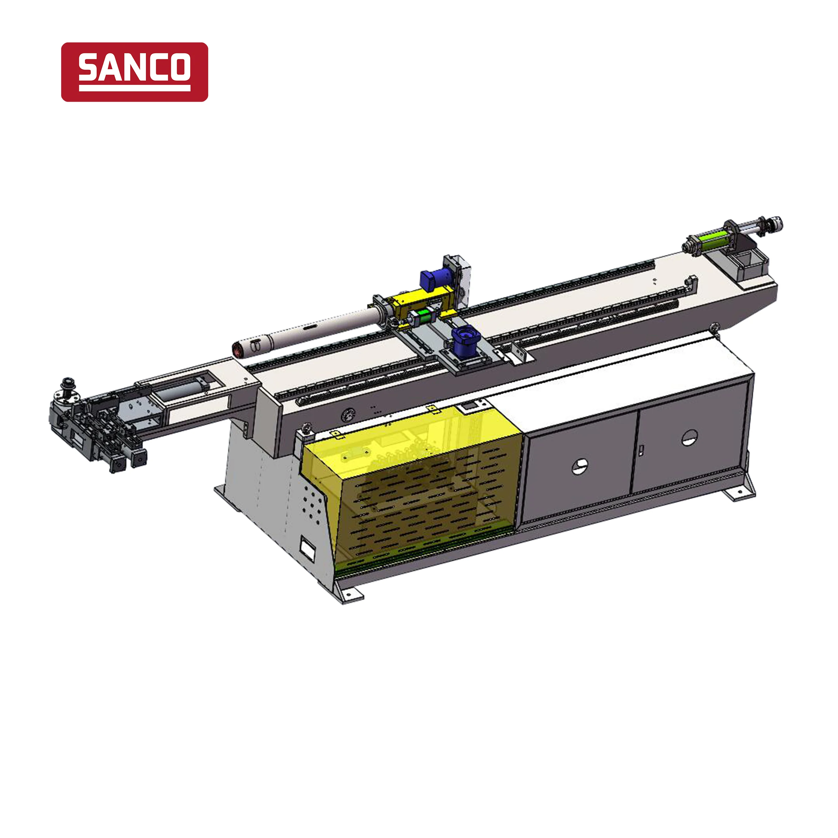 cnc steel pipe bending machine with hole punching fully automatic square  rollers aw 38