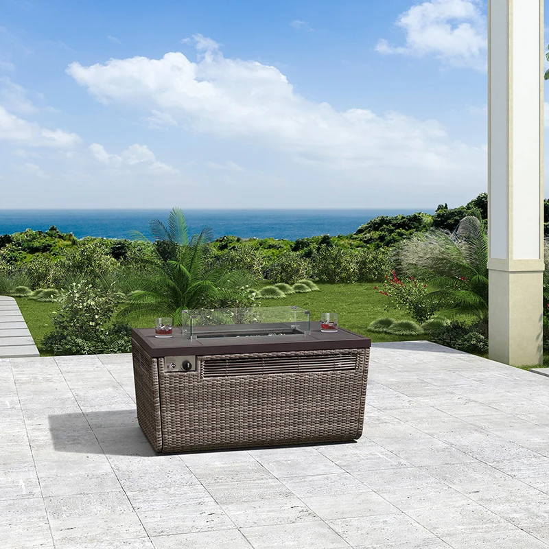 Высококачественная мебель Foshan для сада, улицы, патио, ротанговый диван, металлическая Бездымная газовая яма с пропаном