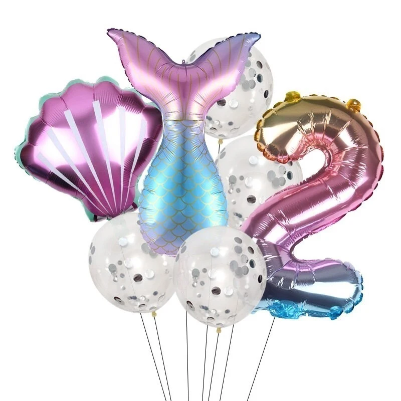 7 шт./компл. Русалка праздничные шарики 32 дюймов номер воздушные шары из фольги для детской вечеринки в честь Дня Рождения, рождественские украшения Baby Shower Декор гелий Globos