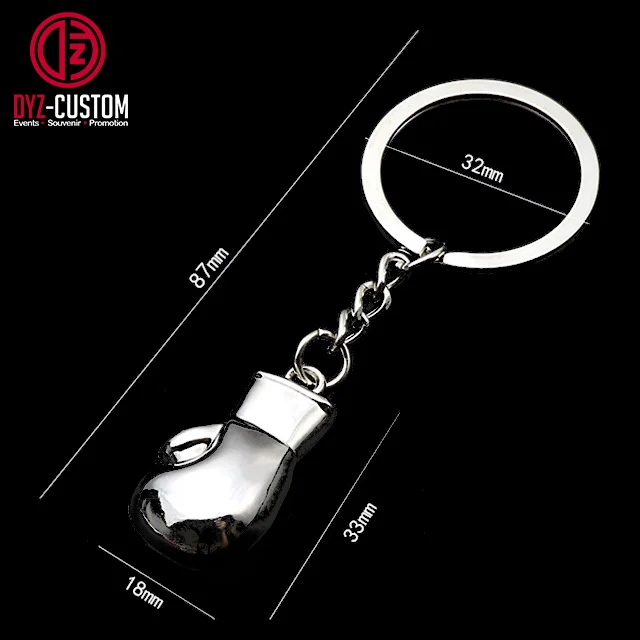 Mini 3D Boxing Glove Metal Keychain Stylish Design for Car or Bag Accessory