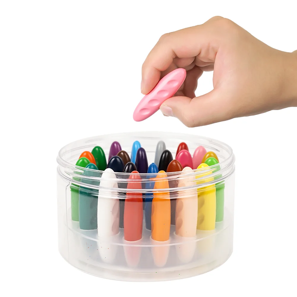 Custom shaped design non-toxic washable stackable finger crayons safe