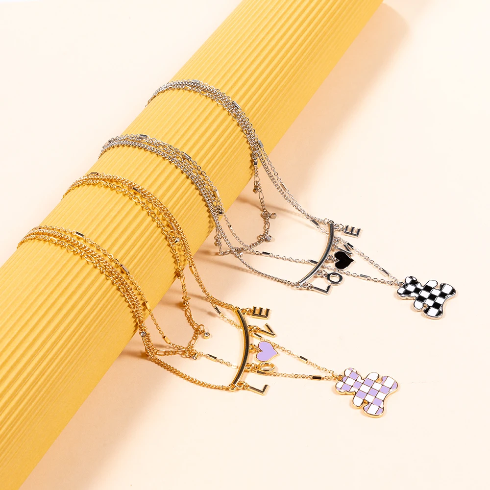 Bear with Enamel Layer Pendant Necklace Plated Love Heart Virgen De Guadalupe Cute for Women New Hot Sale 18k Gold Necklaces 25g