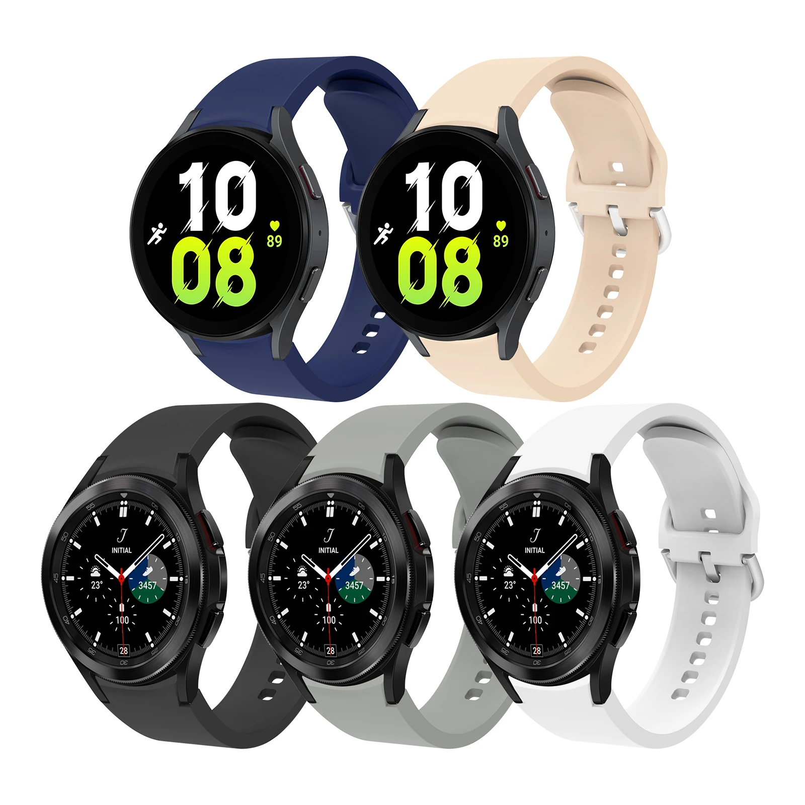 Силиконовый ремешок Chungming 20 мм для Samsung Galaxy Watch 4 5 40 мм 44 мм, ремешок для часов Samsung Galaxy Watch 4 Classic 5 Pro 45 мм