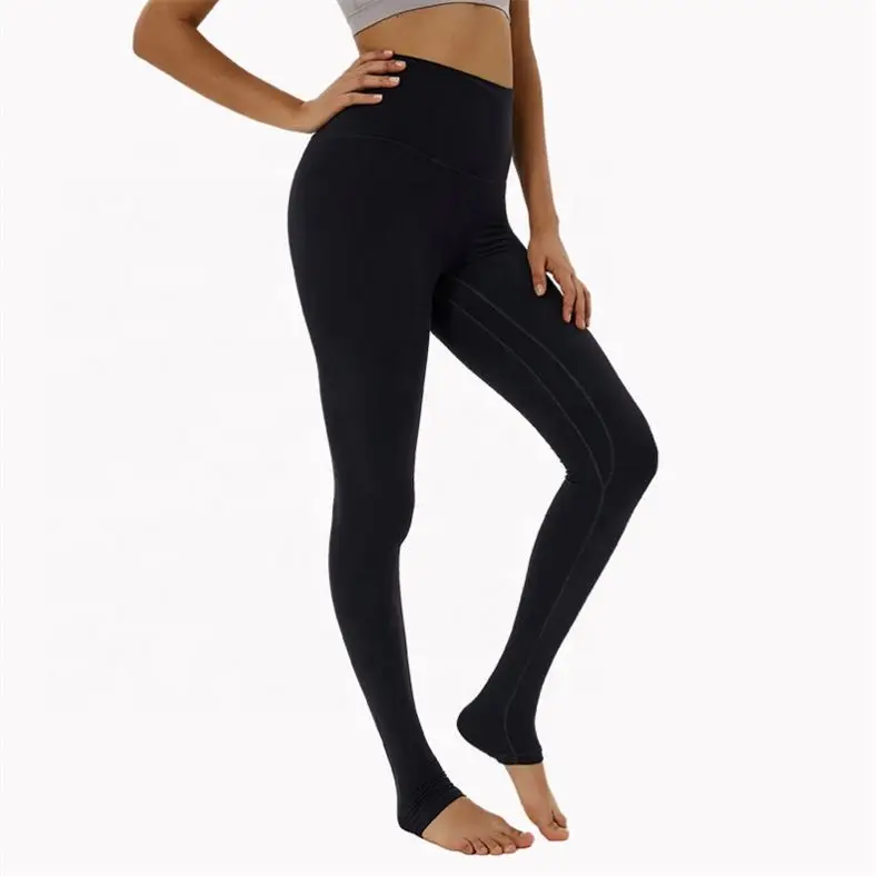 Athletic Works Women Plain Black Hemp Yoga Pants and Cameltoe with Hidden Back Pocket