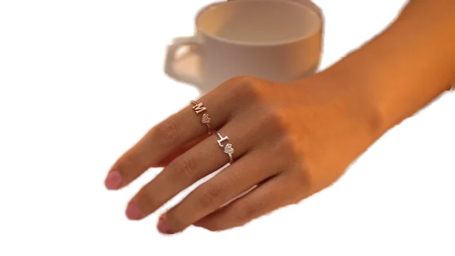 MY Jewelry Adjustable Micro Pave Copper Zirconia Cubics  Diamond Heart Butterfly Ring Fashionable OpenJewelry Wedding Gift