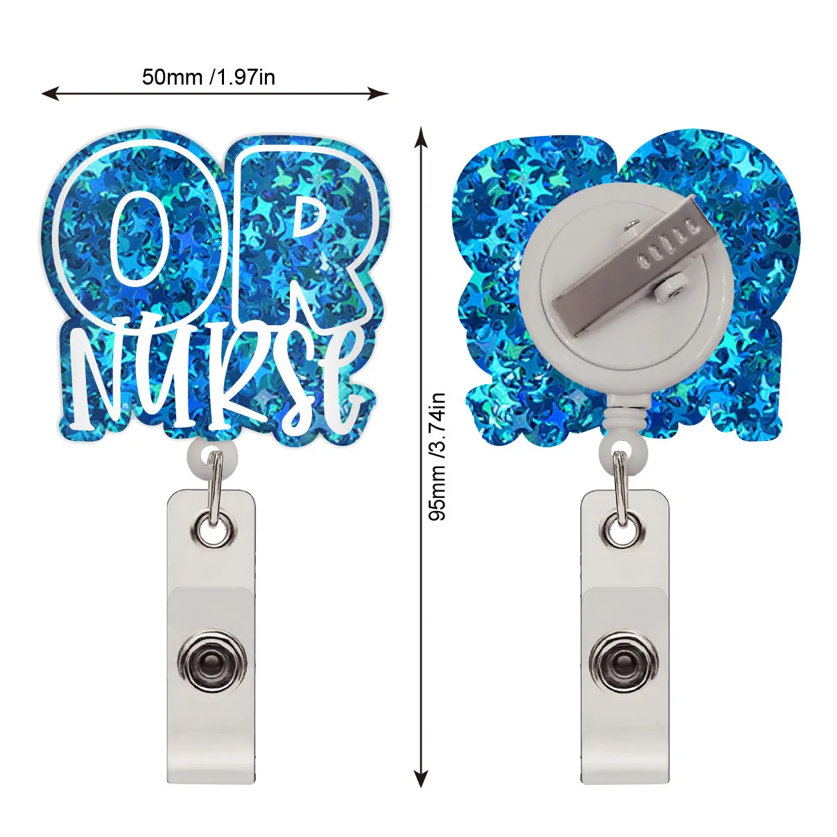 New RTS Bling OR Nurse badge reel Retractable Bling Teacher and professor CNA NP RN LPN Badge Reels