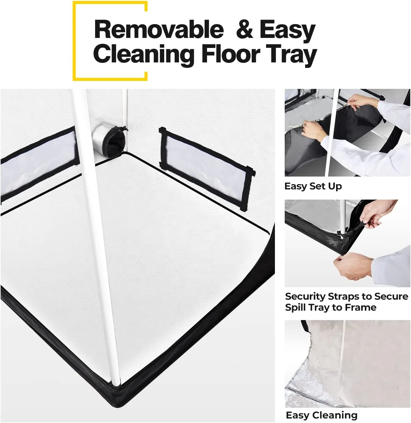 CANNABMALL 240x240x200cm Plant Tent 600D Growing Tent Reflective Oxford Cloth Hydroponic Tent Indoor Grow Room Grow Box