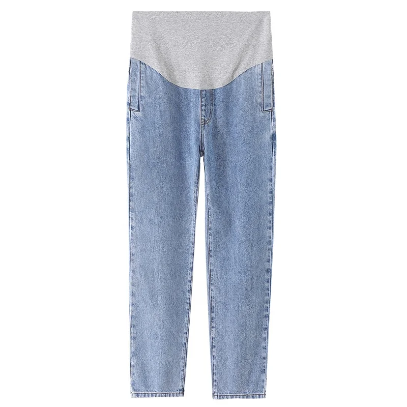 High Waist Pregnancy Clothes Trousers Mother Women Jeans Denim Elastic Maternity Pants Jeans Plus Size