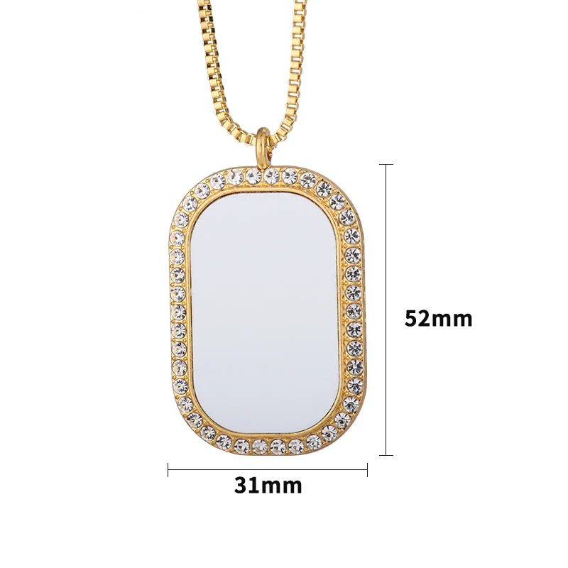 Subli-forward RTS Jewelry Elegant Gold Silver Plating Sublimation Blank Rhinestones Necklace
