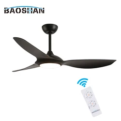 52 Inch Ultra Thin ABS Blade 6 Files Wind Speed Adjustable Remote Control Led Ceiling Fan With Light