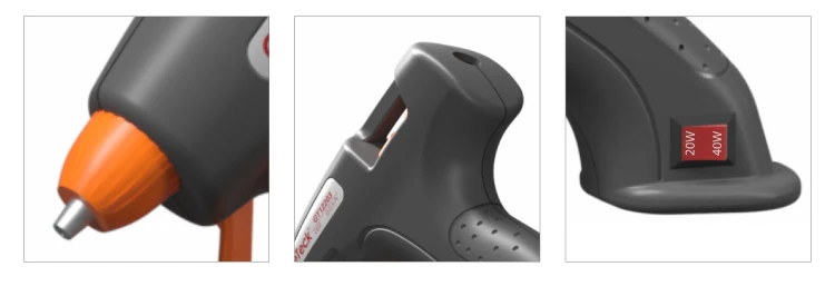 Dual temperature hot glue gun 20w/40w with glue stick glue gun for diy industrial