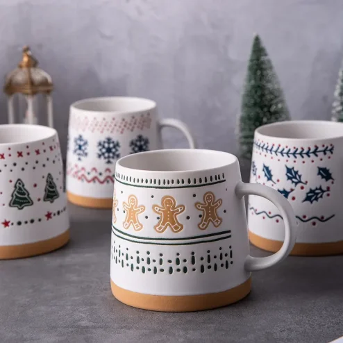 Новый дизайн Рождественский стиль керамическая кружка популярная форма XMAS кофе молоко кружки воды фарфоровая чашка