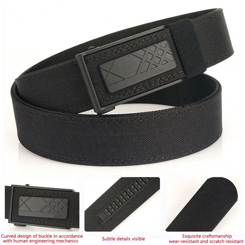 New design customized non porous waist belt hunting and hiking outdoor fabric metal automatic buckle nylon belt woven waist belt