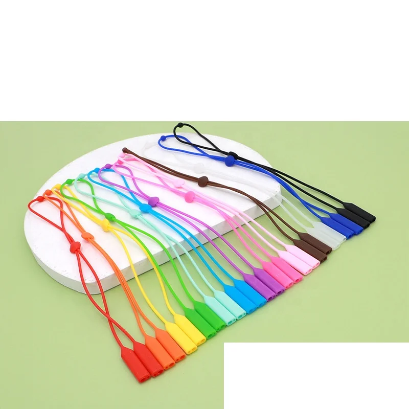 Fashion high-grade ultralight adjustable no tail silicone sunglass cord holder silicone eyewear retainer glasses strap