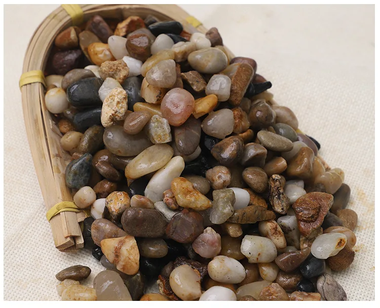 Stream Stone Building Exterior Materials Polishing Pebbles Cobble Small River Stone Mixed Color Black Pebble For Filter Material