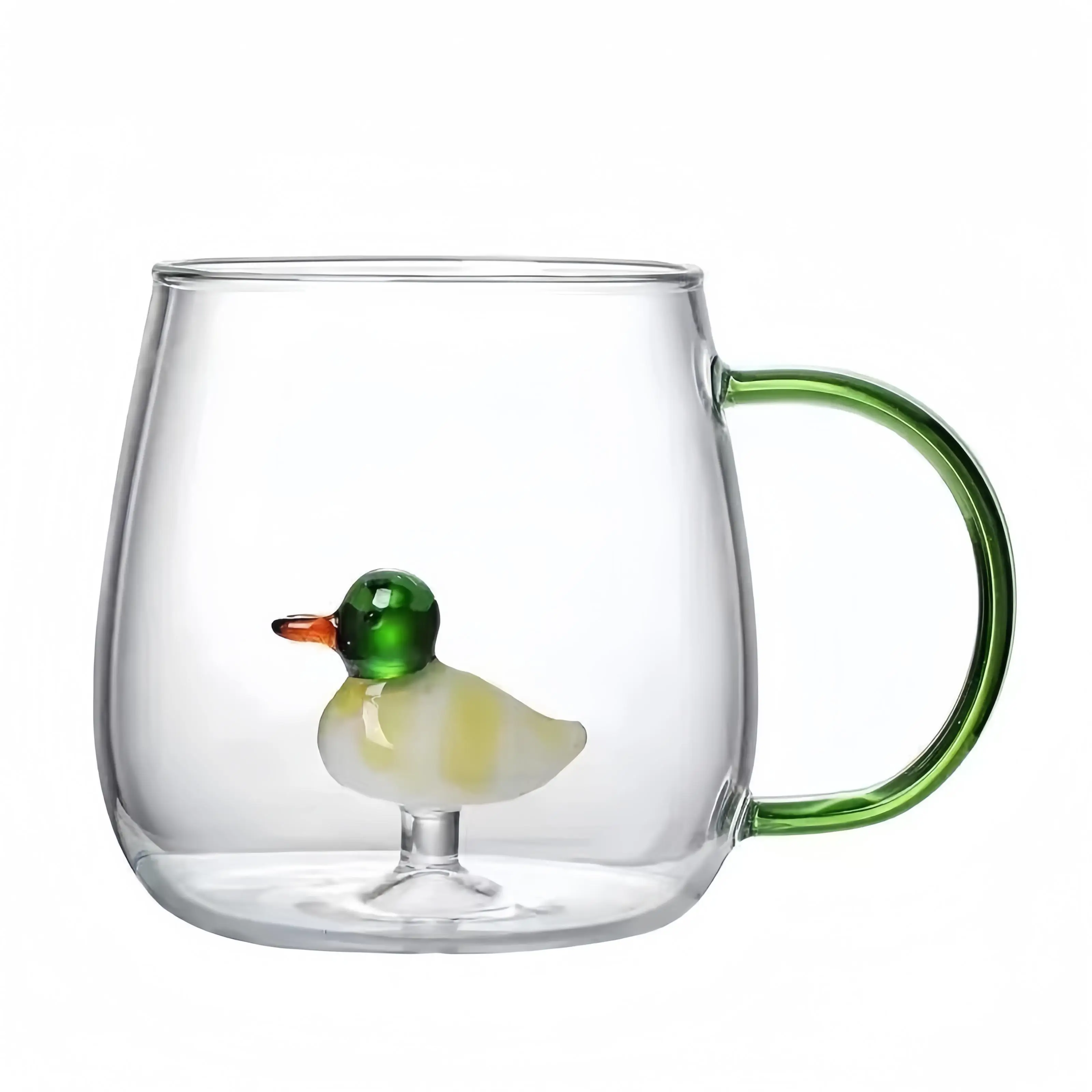 New customisable high borosilicate animal glass mug high quality with handle glass water cup