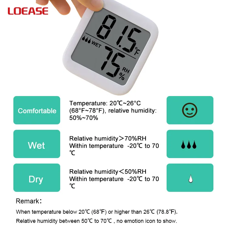 ABS Mini Indoor Outdoor Temperature Hygrometer Monitor Humidity Sensor