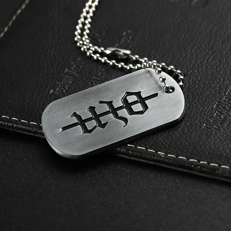 Unique design antique silver men dog tag necklace charm dog tags for engraving name logo dog tag for men