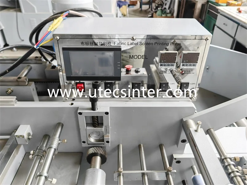 UGS260 Automatic fabric garment Label Roll to roll Screen Printer, satin ribbon reel silk screen printing machine