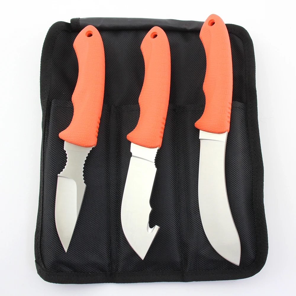 3Pcs Outdoor Survival Hunting Knife Stainless Steel Hunting Camping Knife Set