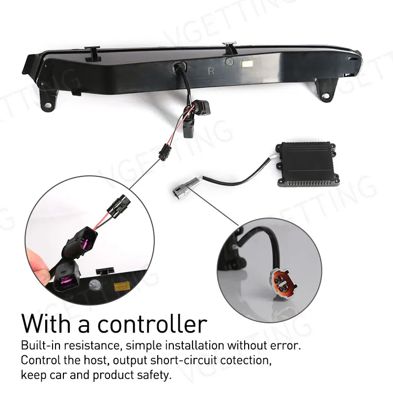 Waterproof 4L0953041 4L0953042 Auto Front Bumper DRL Led Daytime Running Light  Fog Driving Lamp For Audi Q7 2006 2007 2008 2009