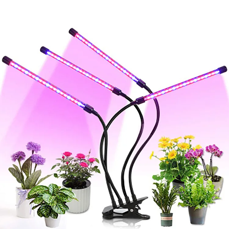 LED four head plant grow lamp with remote control USB 5V 40W full spectrum clip 80LED growing light