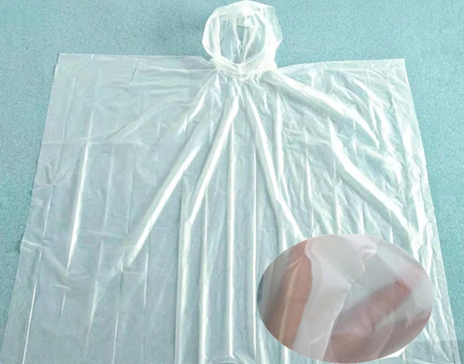 Eco friendly biodegradable bio and compostable PLA rain poncho corn starch poncho