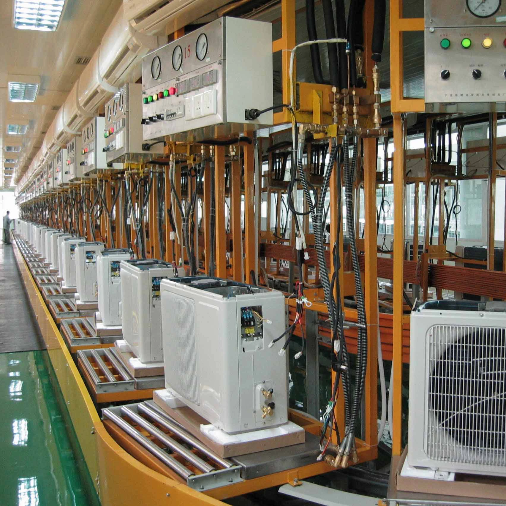 Manual air conditioner assembling line