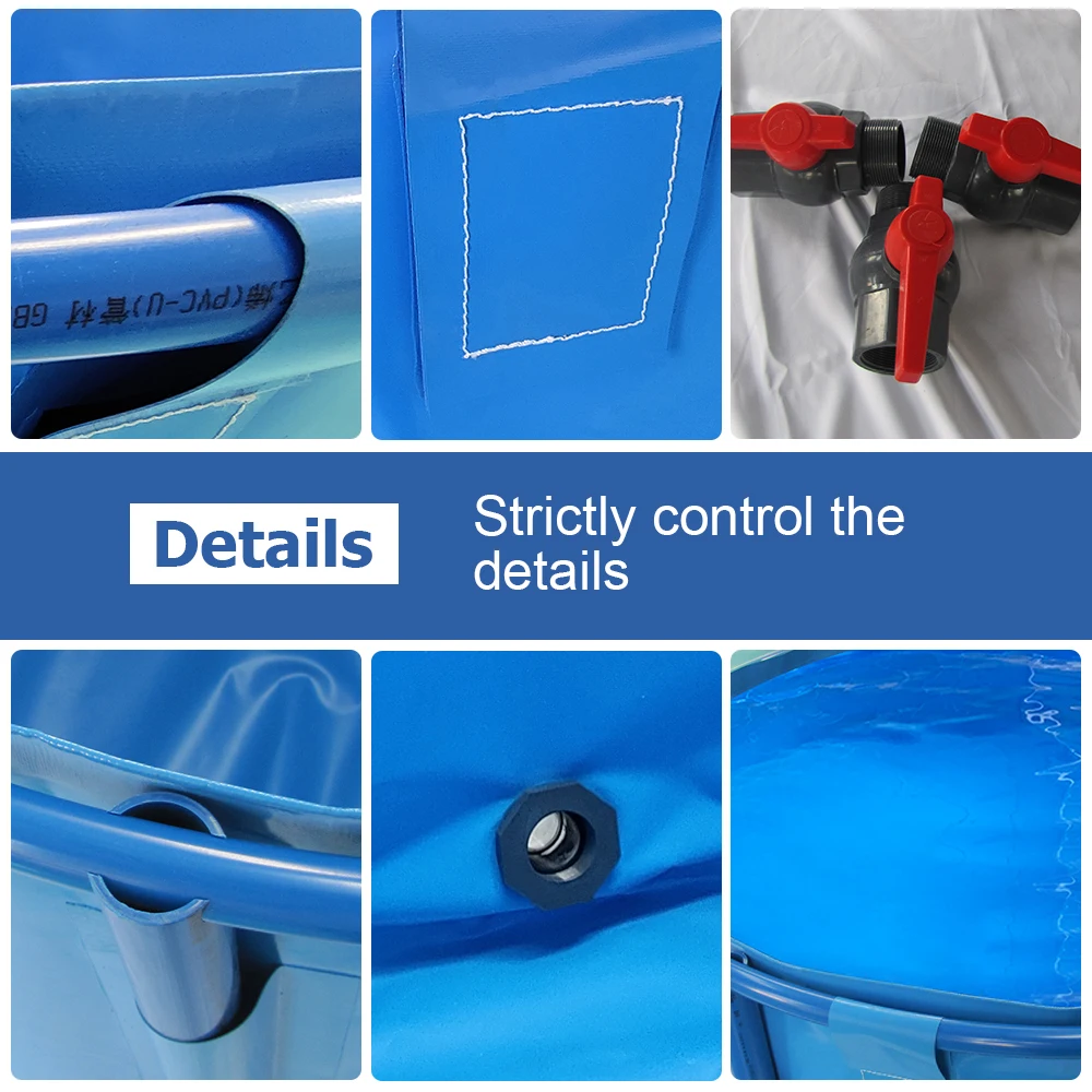 Factory PVC Pool Outdoor Above Ground Fish Pool Farming Fish Pond Tarpaulin Shrimp Pool Water Storage Container Pool