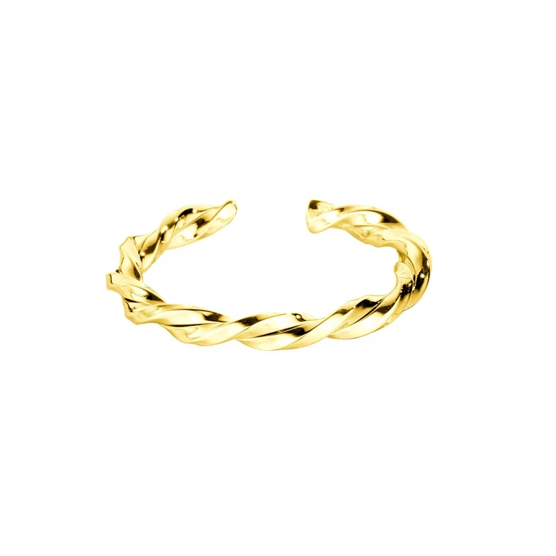 ICEBELA Design Trendy Twist Rings Rhodium Plated Women Fashion Jewelry Minimalist S925 Silver Rings For Girls