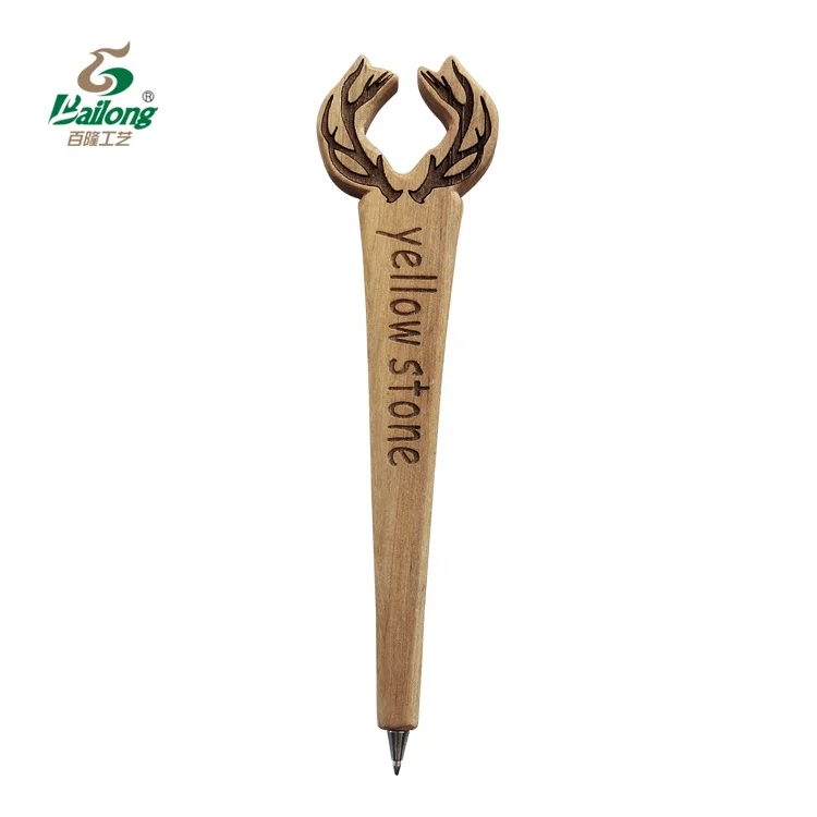 Профессиональная фабрика ручной работы Пользовательский логотип туристический сувенир подарок гравировка деревянная ручка