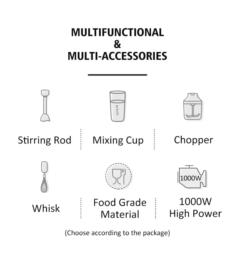 small household appliances blender fruit juicer commercial blender hand kitchen hand blender 3 IN 1 600W s/s leg