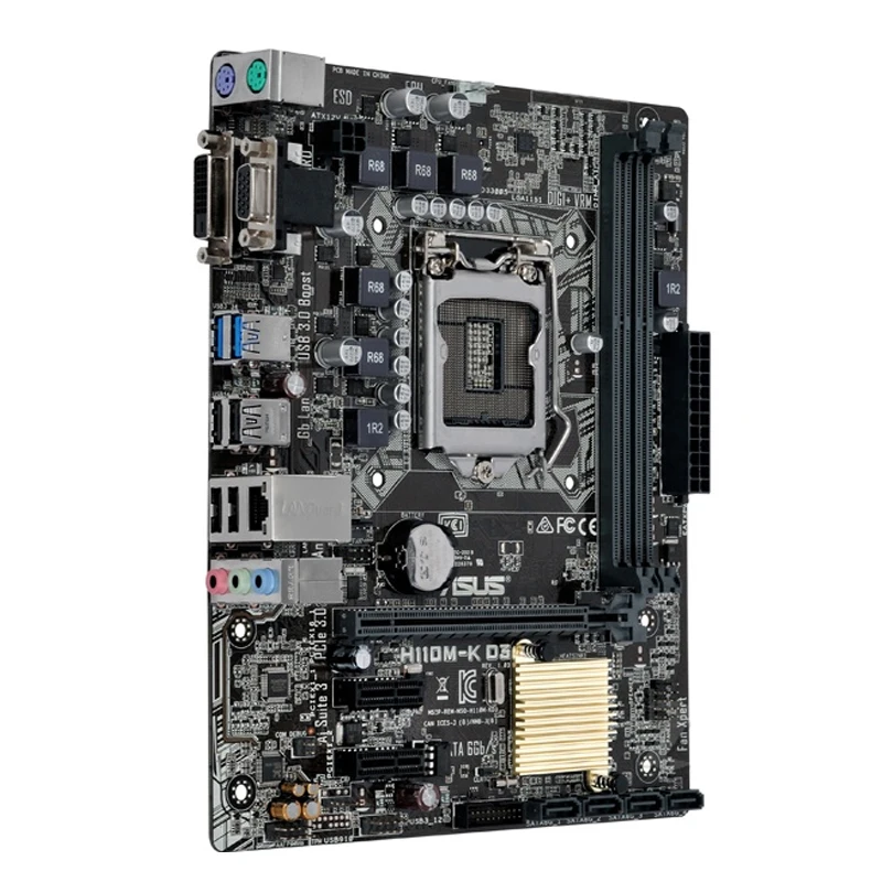 H110M-K D3 FOR ASUS LGA1151 Intel H110 2xDDR4 DIMM Micro ATX form factor Motherboard