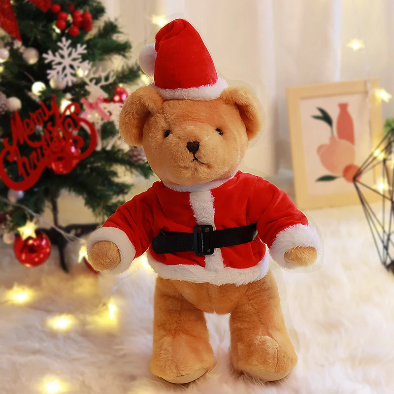 Cute christmas bear with clothes and hat for kids
