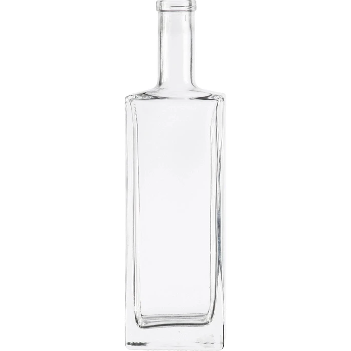 750ml Glass Bottles, Clear Glass Moonshine Bottles W/ Stained Wood Bar Tops & Natural Corks