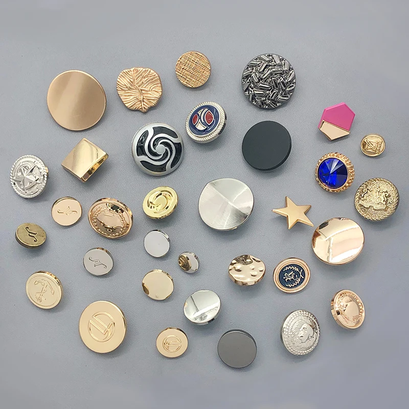 2022 engraved silver coat blazer zinc alloy sew on vintage metal shank buttons for bracelet