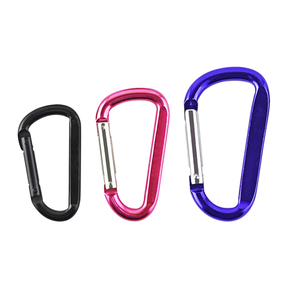 Customized Aluminum D Shape Snap Hook Aluminum Alloy Keychain Carabiner Outdoor Climbing Carabiner Clip