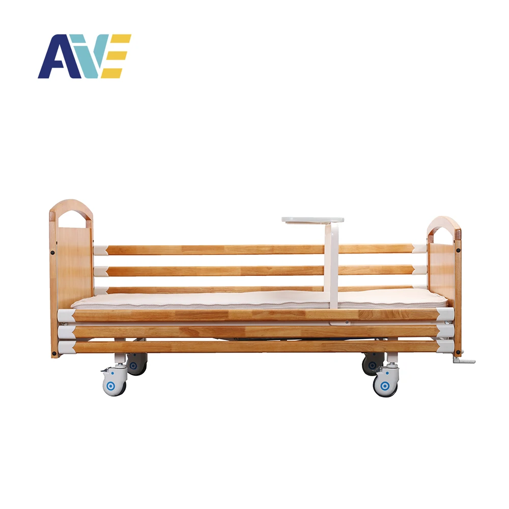 2019 best popular two function rubber wooden home elder care bed