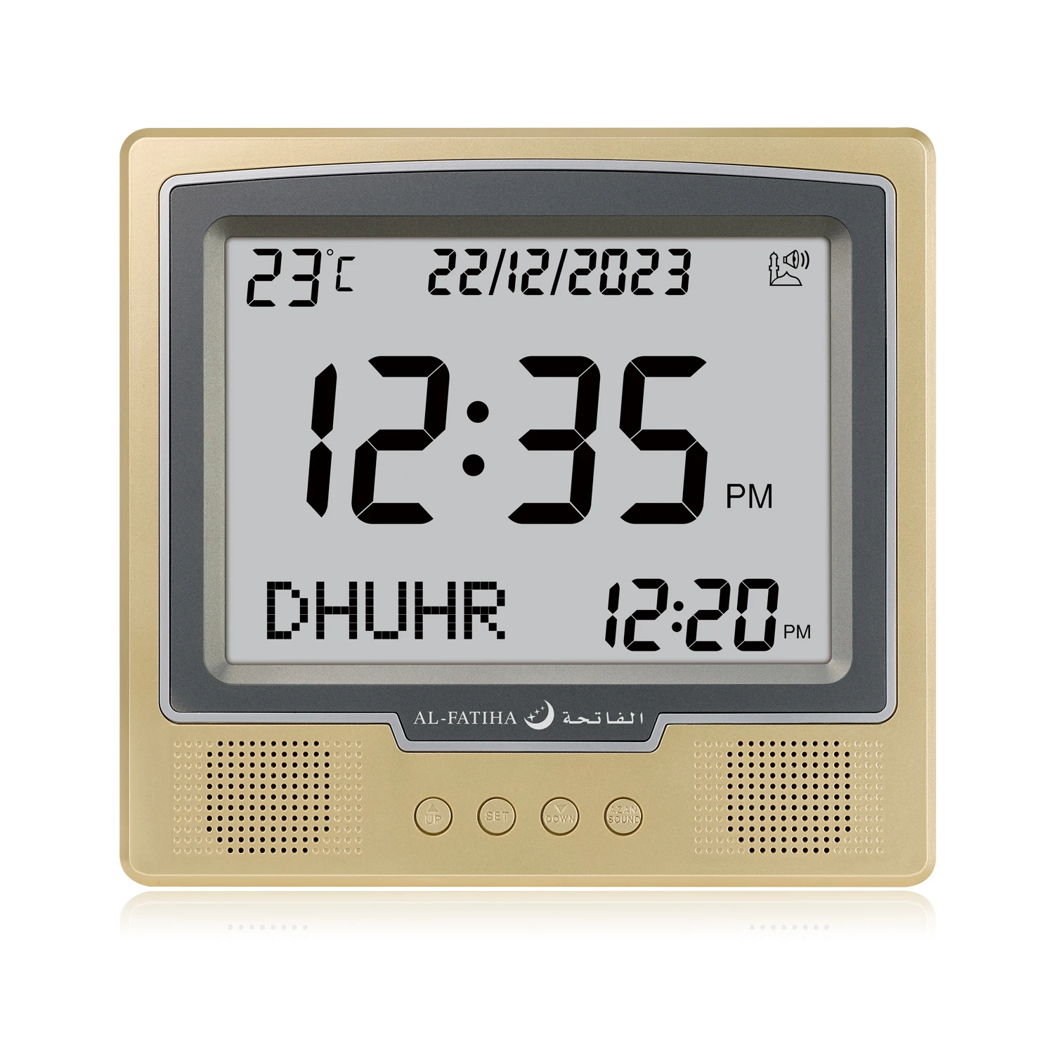 2024 New Arrival FAJ-115 Square Athan Time Reminder Muslim Azan Prayer Alarm Desk Table Clock Islamic mosque Wall Clock