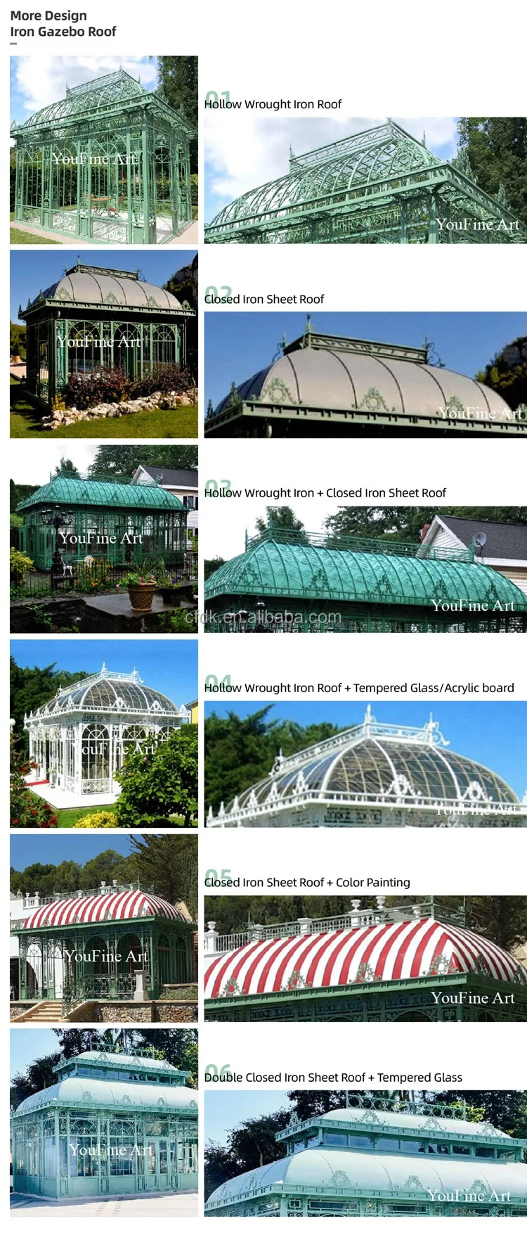 youfine iron gazebo roof deisgn