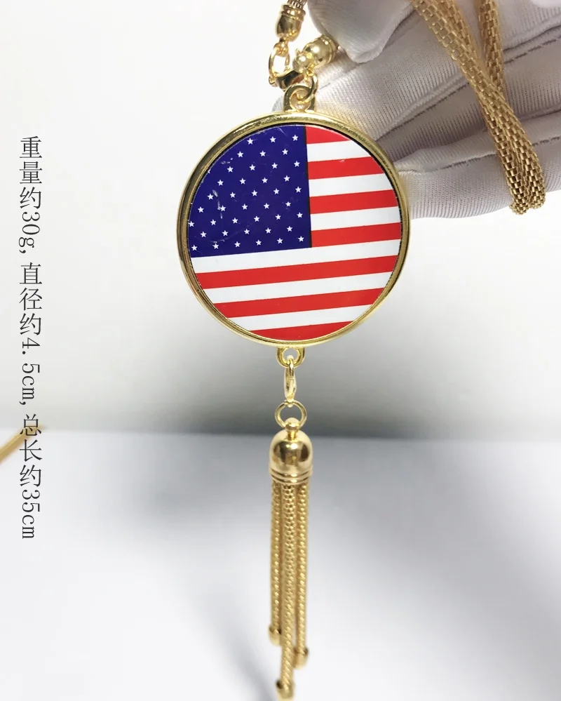 Wholesale auto parts gold chain pendant double-sided logo badge rearview mirror car decoration pendant