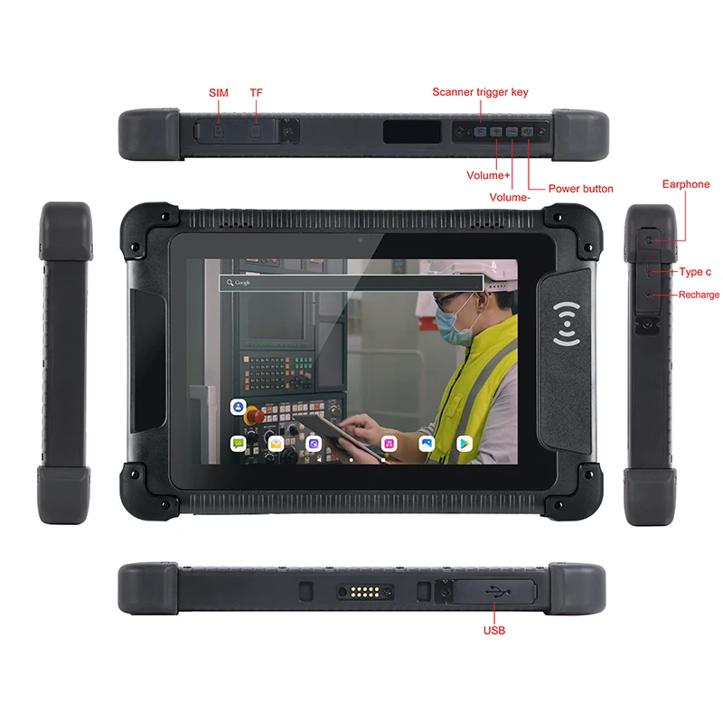 Industrial Grade IP65 Water-Proof High Brightness Android 9.0 Rugged Industrial PC Panel With NFC