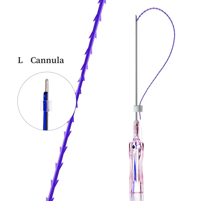 Wholesale surgical polydioxanone Cones Cog 18G 100mm w cannula v lifting blunt threding pdo thread lift suture needle