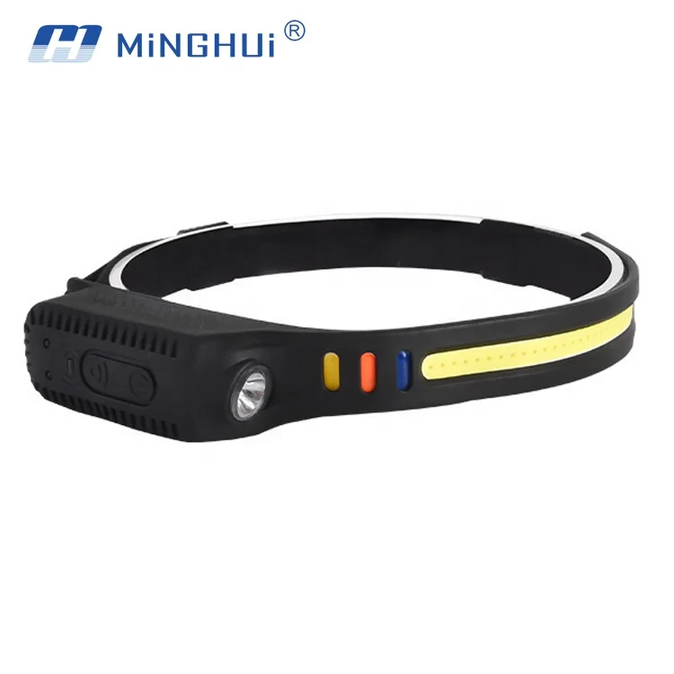 New Silicone Design LED Rechargeable Headlamp USB Full Vision Sensor Induction Head Lamp Lights
