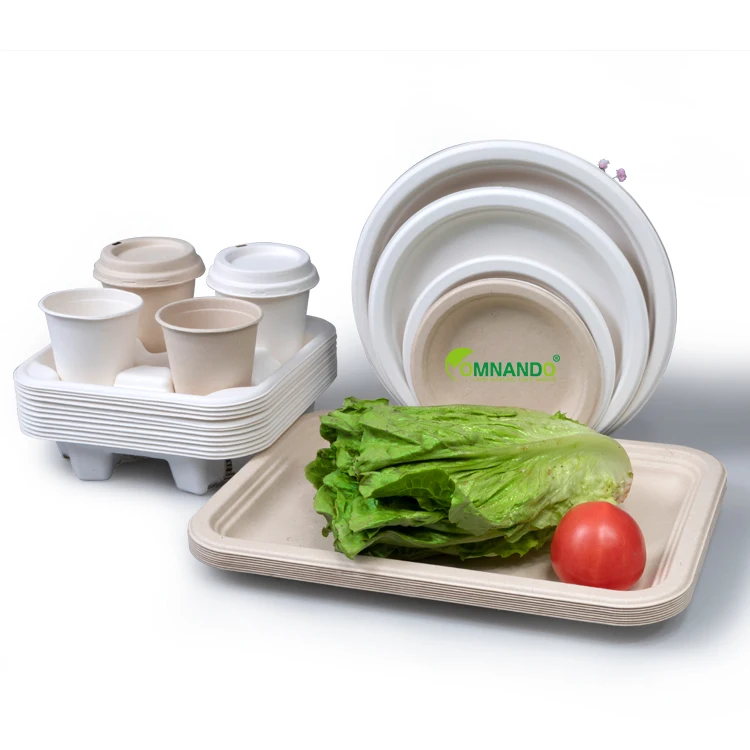 Disposable round palm leaf plates disposable cake packaging biodegradable food container bagasse dinner plates for weddings