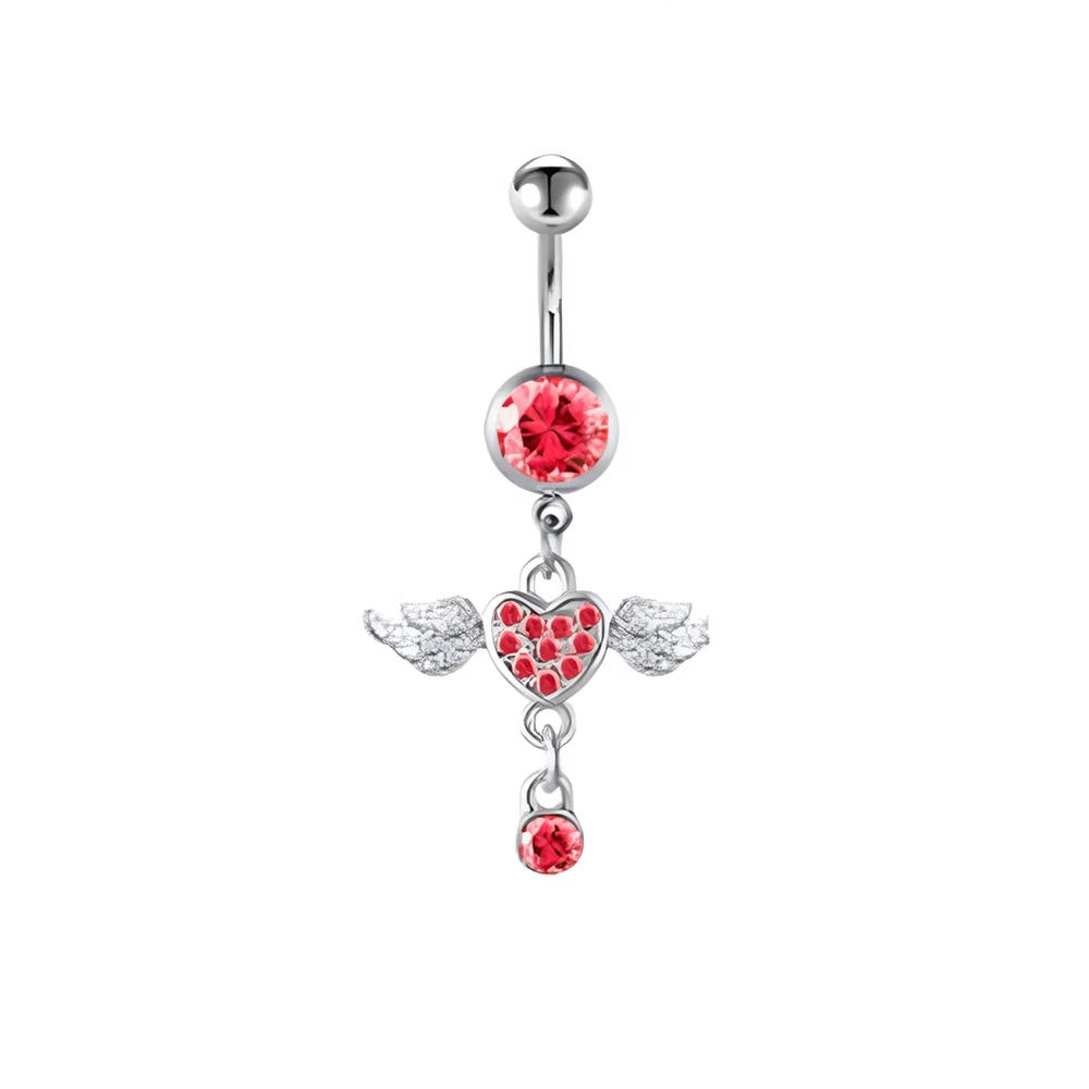 Wholesale Sexy Surgical Stainless Steel Belly Body Piercing Jewelry Color Crystal Navel Belly Button Rings